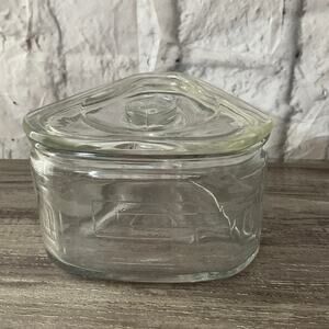 Vintage Refrigerator Glass Dish with Lid
